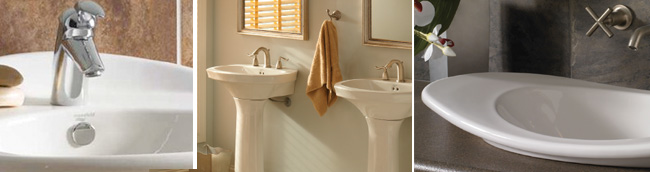 Lavatories Mansfield Plumbing Options Include Above Counter Vessels Self Undercounter And Pedestal Sinks