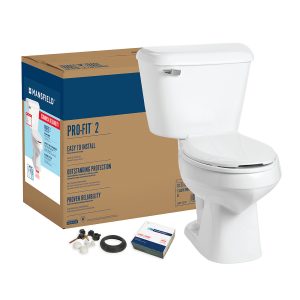 Mansfield Plumbing 148.155.WHT Quantum Elongated Front ADA 1.28 GPF Pressure-Assist Toilet White 