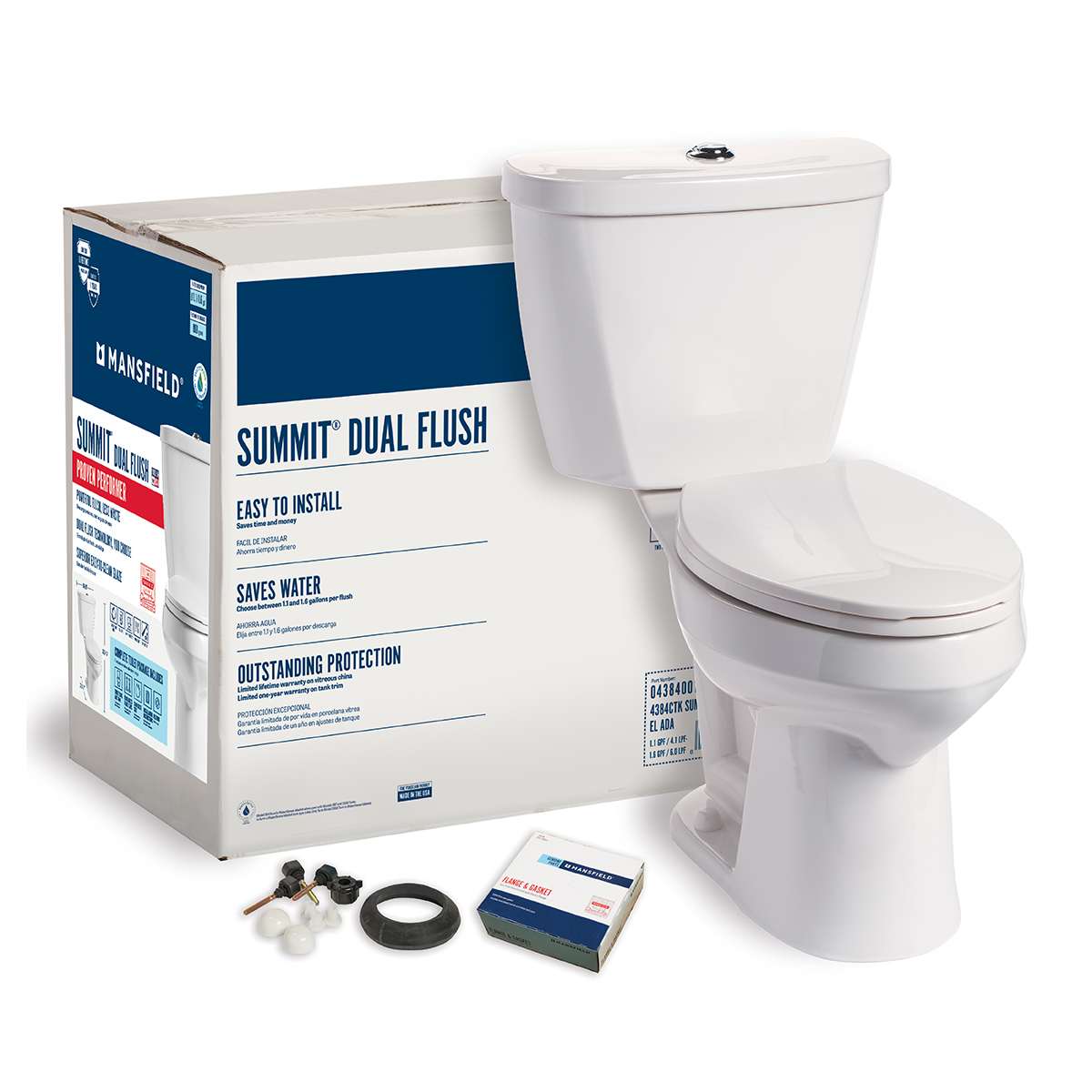 Summit® Dual Flush Elongated SmartHeight™ Complete Toilet Kit