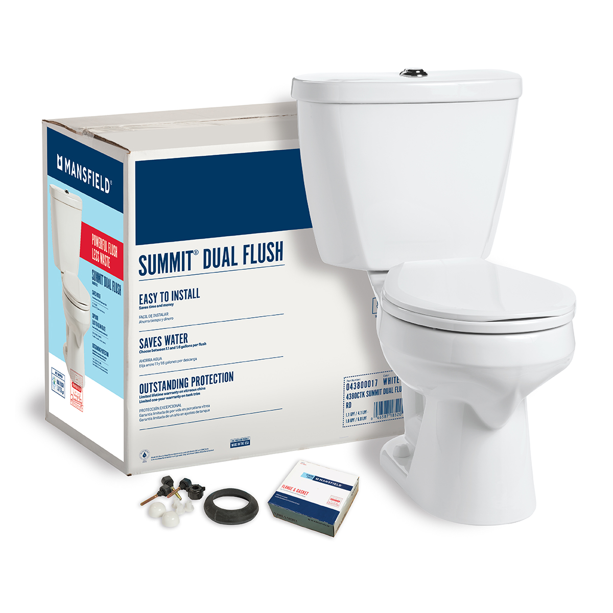  Mansfield Plumbing 4385CTK WHT ADA Summit - Inodoro, color  blanco : Herramientas y Mejoras del Hogar