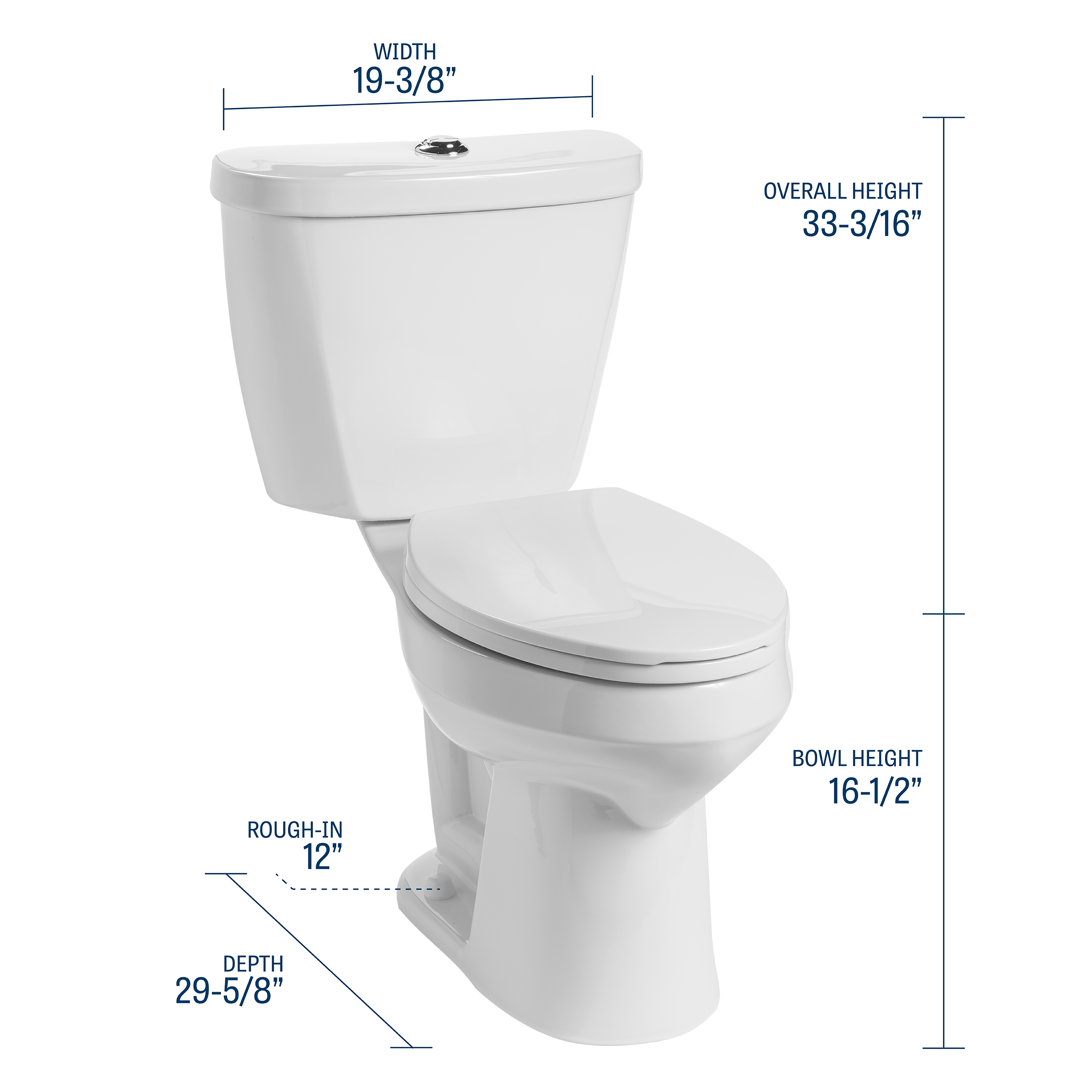 Summit® Dual Flush Elongated Chair Height Complete Toilet Kit